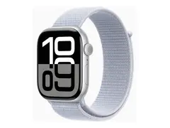 Apple Watch Series 10 (GPS + Cellular) 46 mm - s&#248;lvaluminium - smartklokke med sportssl&#248;yfe - myk dobbeltlagsnylon - bl&#229; sky - h&#229;ndleddst&#248;rrelse: 130-200 mm - 64 GB - LTE, Wi-Fi 4, UWB, Bluetooth - 4G - 35.3 g
