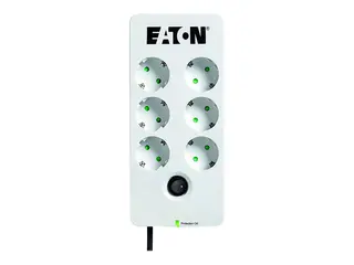 Eaton Protection Box 6 DIN - Overspenningsavleder AC 220-250 V - 2500 watt - utgangskontakter: 6 - hvit