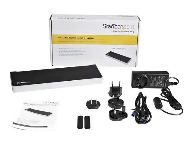 StarTech.com Triple Monitor USB 3.0 Laptop Docking Station - 4K HD...