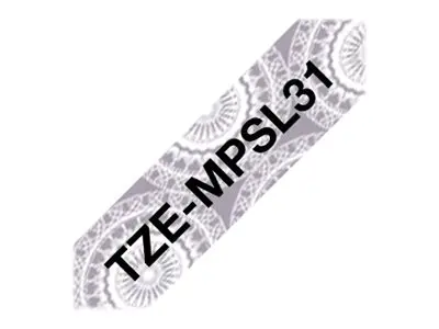 Brother TZe-MPSL31 - Svart på sølvknipling Rull (1,2 cm x 4 m) 1 k...