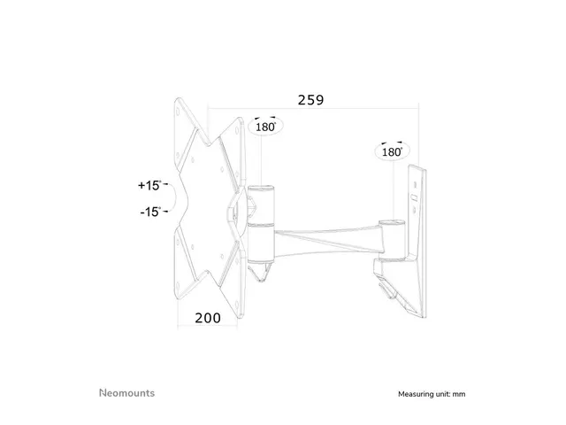 Neomounts FPMA-W825 - Brakett full bevegelse for LCD-skjerm svart ...