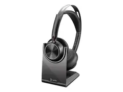 Poly Voyager Focus 2 - Hodesett - on-ear Bluetooth - tr&#229;dl&#248;s - aktiv st&#248;ydemping - USB-C via Bluetooth-adapter - svart - Zoom Certified