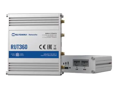 Teltonika RUT360 - Trådløs ruter WWAN Wi-Fi 2,4 GHz DIN-skinnemont...