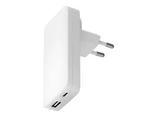 dbramante1928 re-charge Pro - Str&#248;madapter slank - 65 watt - 2 utgangskontakter (24 pin USB-C, USB) - hvit