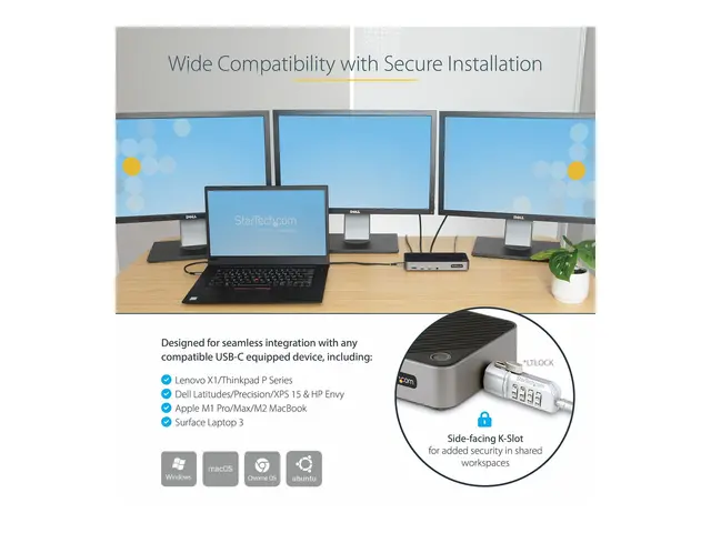 StarTech.com USB-C Triple Monitor Docking Station - HDMI/DP 4k Doc...
