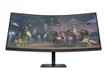 OMEN by HP 34c - LED-skjerm - gaming - kurvet 34&quot; - 3440 x 1440 WQHD @ 165 Hz - VA - 400 cd/m&#178; - 3000:1 - HDR400 - 1 ms - 2xHDMI, DisplayPort - h&#248;yttalere - svart stativ