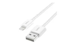 Belkin BoostCharge - Lightning-kabel USB-type A hann til Lightning hann - 1.5 m - MFI-sertifisert - hvit (en pakke 2)