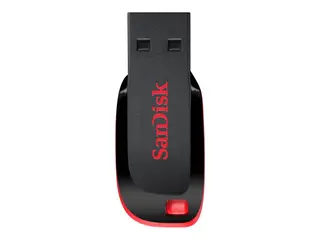 SanDisk Cruzer Blade - USB-flashstasjon - 128 GB USB - svart, rød