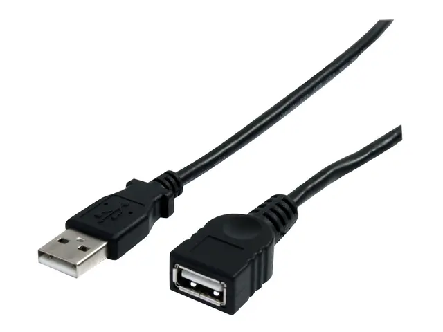 StarTech.com 10 ft Black USB 2.0 Extension Cable A to - 10ft male ...