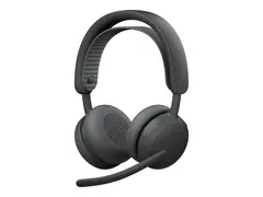 Logitech Zone Wireless 2 ES - Hodesett on-ear - Bluetooth - trådløs, kablet - aktiv støydemping - USB-C - grafitt - TeamSpeak Certified