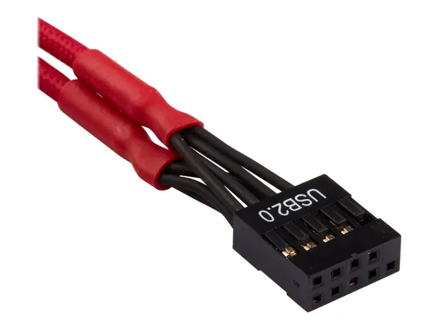 CORSAIR Premium Sleeved - Utvidelsessett frontpanelmonterbar rød 3...