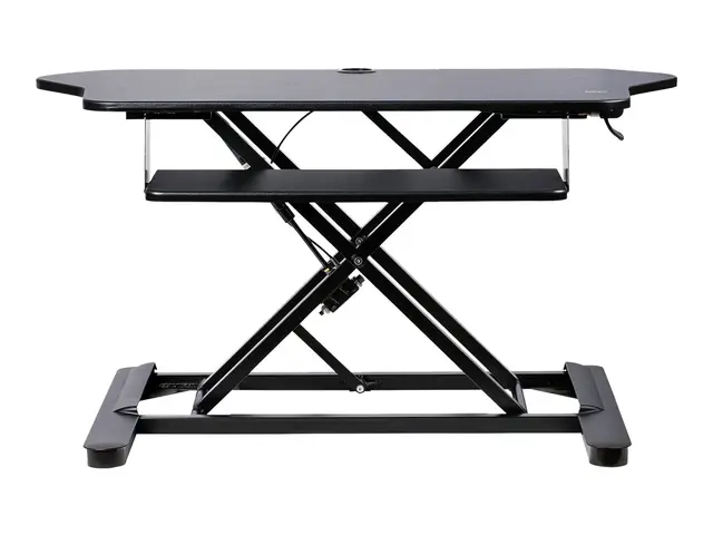 StarTech.com Corner Sit Stand Desk Converter with Keyboard Tray, L...