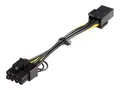 StarTech PCI Express 6 pin to 8 pin Power Adapter Cable Strømadapter - 6-pins PCIe-strøm (hunn) til 8-pins PCIe-strøm (hann) - 15.5 cm - gul - for P/N: ATX2POWER430, ATX2POWER530