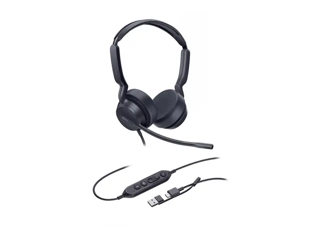 Yealink UH42 Dual - Hodesett on-ear kablet USB-A, USB-C Certified ...