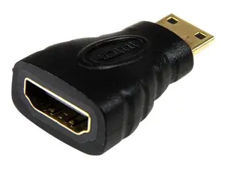 Startech Mini HDMI to HDMI Adapter, 4K High Speed HDMI Adapter, 4K 30Hz Ultra HD High Speed HDMI Adapter, HDMI 1.4, Gold Plated Connectors, UHD Mini HDMI Adapter 4K, Black Mini HDMI to HDMI Converter - HDMI-adapter