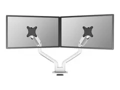Neomounts DS70S-950WH2 NEXT One - Monteringssett (skjermarm, klemmemonteringsbase, kausemontering) full bevegelse - for 2 LCD-skjermer - aluminium - hvit - skjermstørrelse: 17"-35" - skrivebordsmonterbar