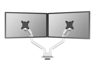 Neomounts DS70S-950WH2 NEXT One - Monteringssett (skjermarm, klemmemonteringsbase, kausemontering) full bevegelse - for 2 LCD-skjermer - aluminium - hvit - skjermstørrelse: 17"-35" - skrivebordsmonterbar