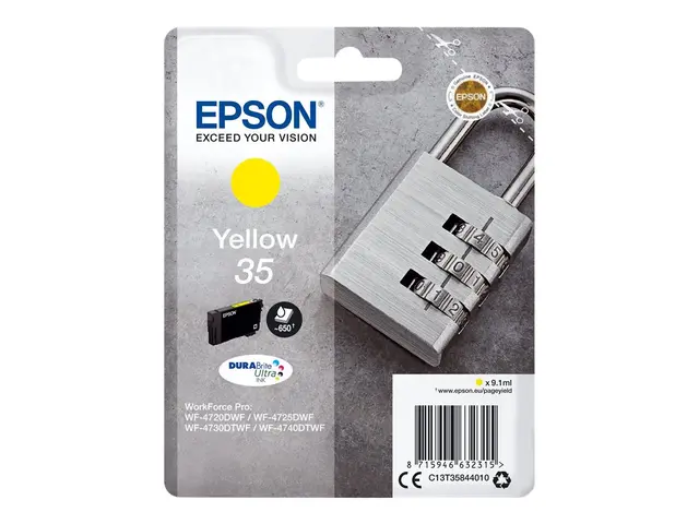 Epson 35 - 9.1 ml gul original blære med RF/lyd-alarm blekkpatron ...