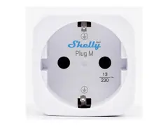 Shelly Plug M Gen3 - Smartplugg - trådløs Wi-Fi, Bluetooth - hvit (en pakke 2)