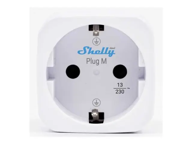 Shelly Plug M Gen3 - Smartplugg - trådløs - Wi-Fi, Bluetooth - hvi...