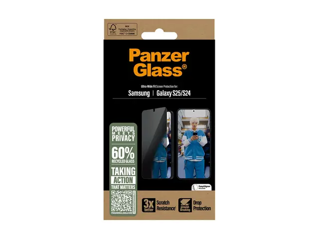 PanzerGlass Privacy - Skjermbeskyttelse for mobiltelefon ultrabred...