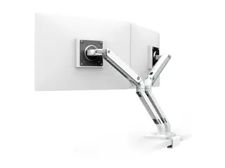 Ergotron MXV - Monteringssett (C-klemme, dobbeltartikuleringsarm) for 2 skjermer - stål - hvit - skjermstørrelse: inntil 24" - skrivebordsmonterbar