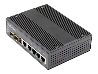 STARTECH.COM Industrial 6 Port Gigabit Ethernet Switch 4 RJ45 +2 SFP slots 30W