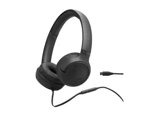 JBL TUNE 530C - Hodetelefoner med mikrofon on-ear - kablet - USB-C - svart