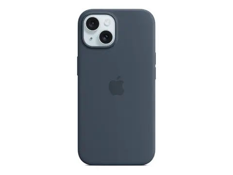 Apple - Baksidedeksel for mobiltelefon - MagSafe-samsvar silikon - stormblå - for iPhone 15