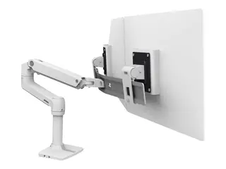 Ergotron LX - Monteringssett (leddarm, utvidelse, sokkel, 2-dels skrivebordslampe, dobbeltdisplaybue, 2 svingtapper, 8&quot;-stang) for 2 LCD-skjermer - dobbeldirekte - hvit - skjermst&#248;rrelse: inntil 25&quot;