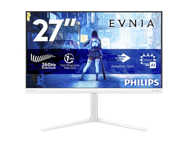 Philips Evnia 5000 27M2N5201P - LED-skjerm gaming - 27" - 1920 x 1080 Full HD (1080p) @ 240 Hz - Fast IPS - 1000:1 - HDR10 - 0.3 ms - 2xHDMI, DisplayPort - hvit 