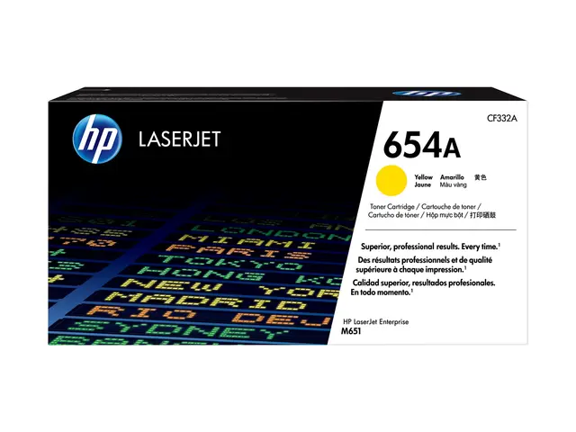 HP 654A - Gul - original - LaserJet - tonerpatron (CF332A) - for C...