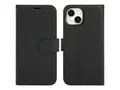iiglo - Lommebok for mobiltelefon 2-i-1 - prima polyuretanlær - svart - for Apple iPhone 15