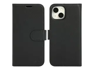 iiglo - Lommebok for mobiltelefon - 2-i-1 prima polyuretanlær - svart - for Apple iPhone 15