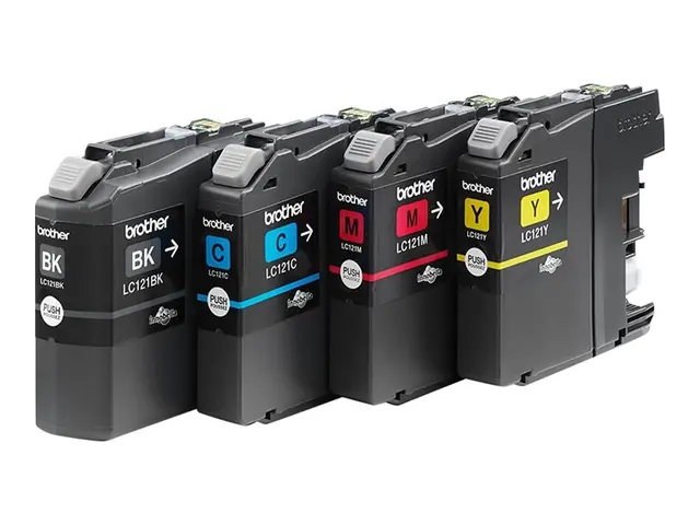 Brother LC121 Value Pack - Svart, gul, cyan, magenta original blis...