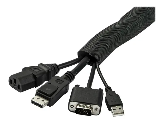 StarTech.com 15' (4.6m) Cable Management Sleeve, Flexible Coiled C...