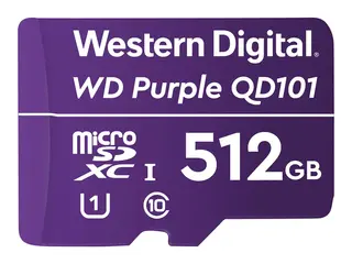 WD Purple SC QD101 WDD512G1P0C Flashminnekort - 512 GB - UHS-I U1 / Class10 - microSDXC UHS-I - purpur