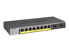 NETGEAR Smart GS110TPv3 - Switch smart - 8 x 10/100/1000 (PoE) + 2 x SFP - stasjon&#230;r, veggmonterbar - PoE+ (55 W) - DC-str&#248;m