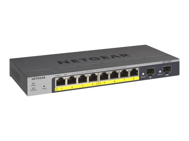 NETGEAR Smart GS110TPv3 - Switch - smart - 8 x 10/100/1000 (PoE) +...