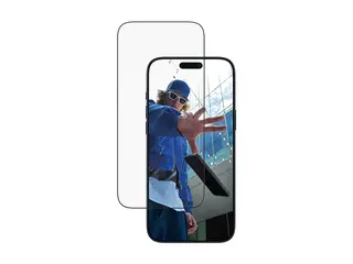 PanzerGlass - Skjermbeskyttelse for mobiltelefon ultravid passform m. EasyAligner - glass - rammefarge svart - for Apple iPhone 17 Pro Max