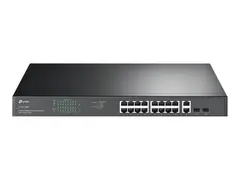 TP-Link JetStream TL-SG1218MP - V1 switch - 16 x 10/100/1000 (PoE+) + 2 x 10/100/1000 + 2 x kombo-Gigabit SFP - rackmonterbar - PoE+ (250 W)