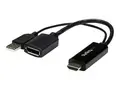StarTech.com 4K 30Hz HDMI to DisplayPort Video Adapter w/ USB Power 6 in - HDMI 1.4 (Male) to DP 1.2 (Female) Active Monitor Converter (HD2DP) - adapterkabel - DisplayPort / HDMI - 25.5 cm