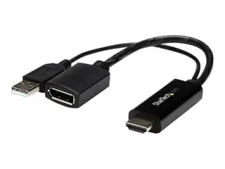 StarTech.com 4K 30Hz HDMI to DisplayPort Video Adapter w/ USB Power 6 in - HDMI 1.4 (Male) to DP 1.2 (Female) Active Monitor Converter (HD2DP) - adapterkabel - DisplayPort / HDMI - 25.5 cm