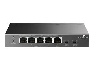 TP-Link TL-SG1005P-PD V1 - Switch - ikke-styrt 4 x 10/100/1000 (PoE+) + 1 x 10/100/1000 (PoE++) - stasjonær, veggmonterbar - PoE++ (66 W)