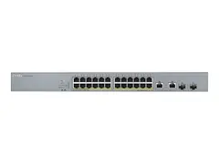 Zyxel GS1350-26HP - Switch - smart - 24 x 10/100/1000 (PoE+) + 2 x kombo Gigabit SFP (opplink) stasjon&#230;r, rackmonterbar - PoE+ (375 W)