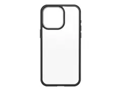 OtterBox React Series - Baksidedeksel for mobiltelefon polykarbonat, syntetisk gummi - svart krystall (klar/svart) - for Apple iPhone 15 Pro Max
