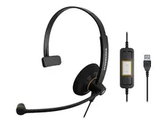 EPOS IMPACT SC 30 USB ML - Hodesett on-ear - kablet - USB - svart med oransje fargefremhevinger