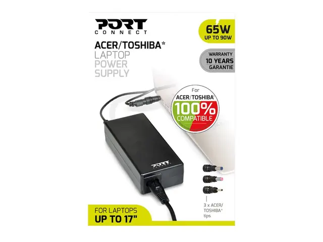 PORT - Strømadapter AC 100-240 V 65 watt Europa
