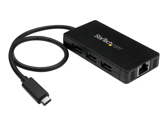StarTech.com 3 Port USB C Hub with Ethernet - USB-C to 3x USB-A w/...