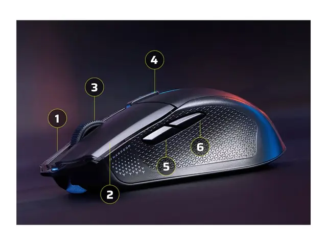 CORSAIR HARPOON v2 - Mus - ergonomisk - høyrehendt optisk - 6 knapper - kablet, trådløs - USB-C, Bluetooth, 2.4 GHz - USB Slipstream trådløs mottaker 